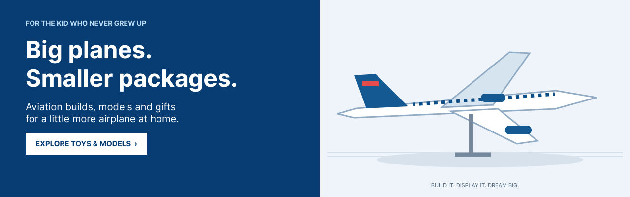 Big planes. Smaller packages. Explore aviation toys, building sets and models.